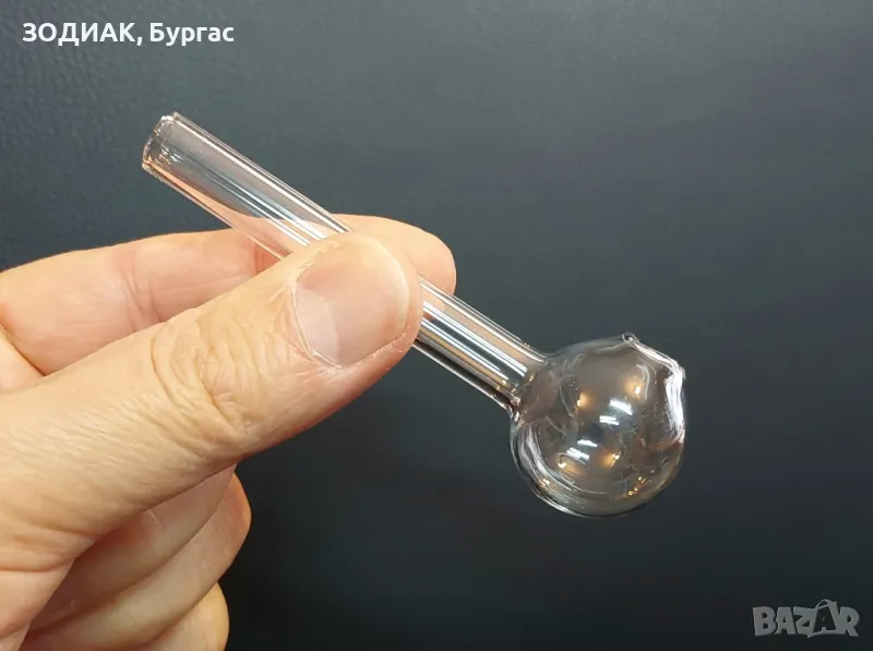 Стъклена Лула / Фифка - 10 см, снимка 1