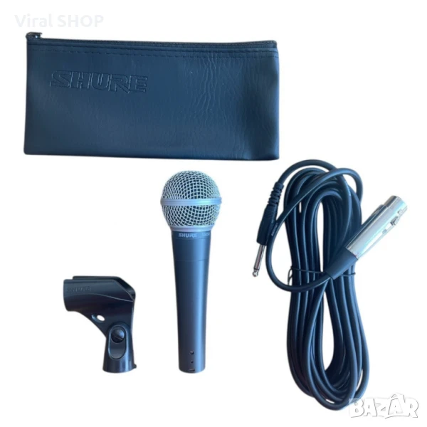 Професионален вокален динамичен микрофон за сценични и студийни изпълнения SM-58 , снимка 1