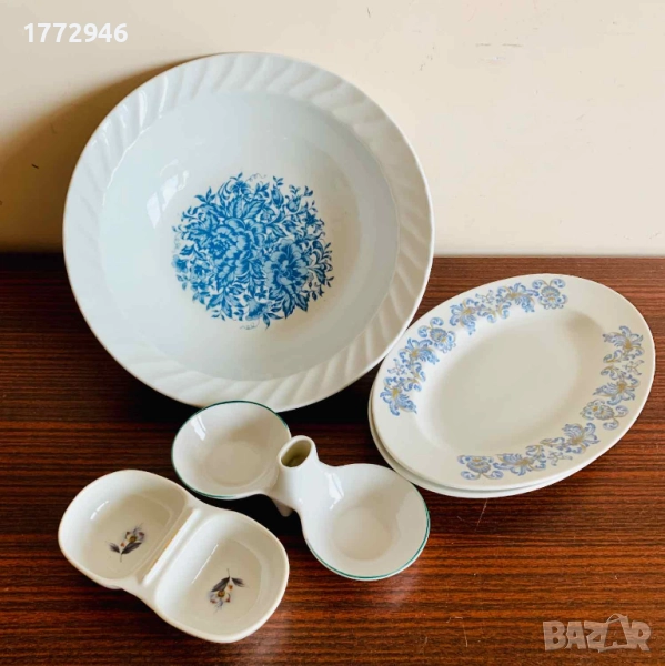 Порцеланови купа, чинии, солница, плато, снимка 1