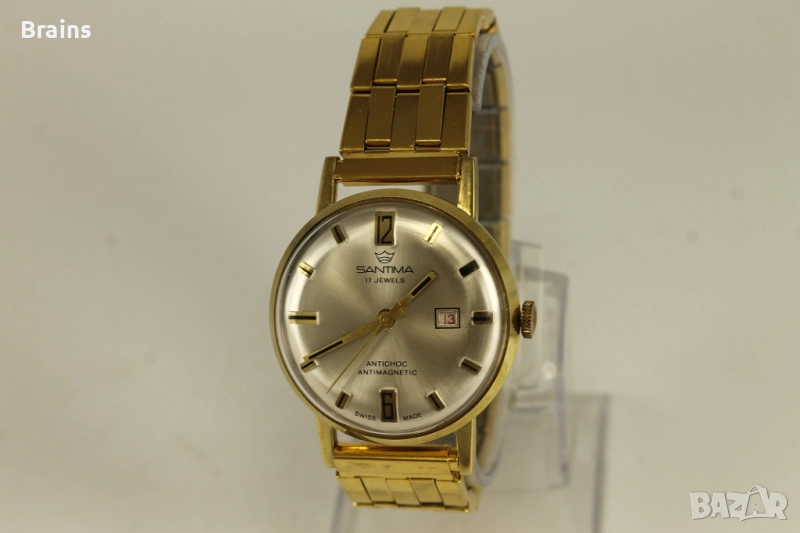 1960's SANTIMA Швейцарски Позлатен Часовник НОВ, снимка 1