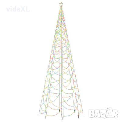 vidaXL Коледно дърво с метален стълб, 1400 LED, многоцветно, 5 м（SKU:328638, снимка 1