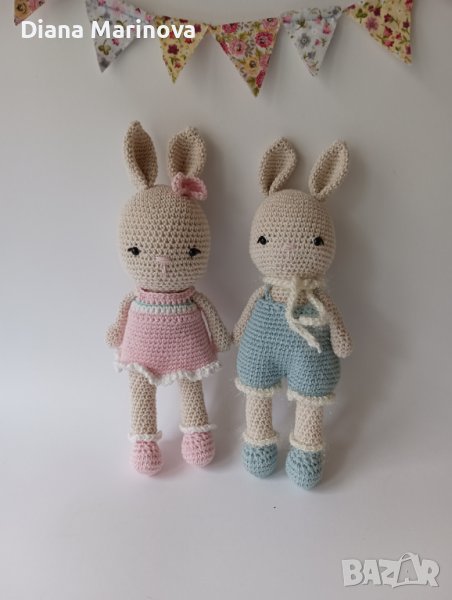 Детски плетени играчки, играчка зайче, подарък за дете, ръчно правена играчка, снимка 1