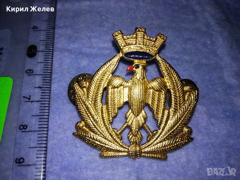 LA. MI. SUD. ROMA Рядка ИТАЛИАНСКА ПОЗЛАТЕНА ВОЕННА ЗНАЧКА от БЛАГОРОДНА СТОМАНА 36584, снимка 1