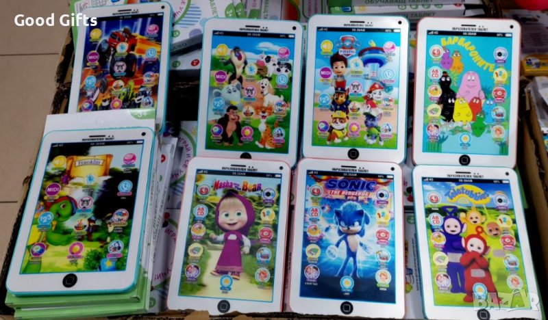 Образователен детски таблет Пес Патрул, Маша и мечока, Пламъчко, Барбароните, снимка 1