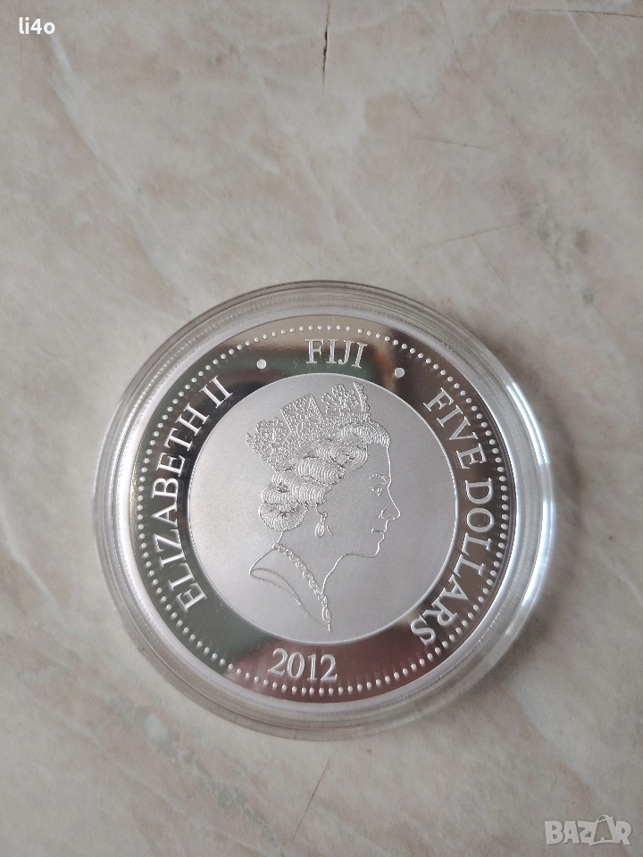 Инвестиционни монети Сребърна монета с частично позлатяване 24 карата златно покритие 2 тройунции , снимка 1