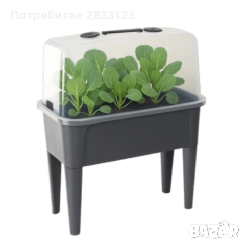 Сива оранжерийна маса с капак - здрава и практична, снимка 2 - Маси - 53660418