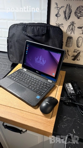 Лаптоп тъчскрийн Dell Latitude 3190 2 in 1 + мишка Fujitsu + чанта