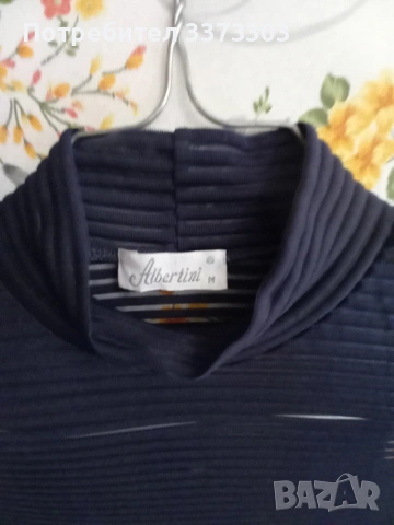 Ефирна тъмносиня блуза , снимка 2 - Тениски - 53821375