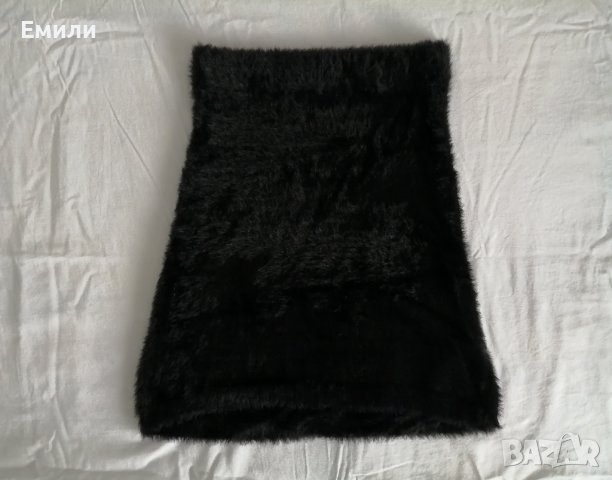 Дамска къса еластична плюшена пола с висока талия в черен цвят р-р S (36) и M (38), снимка 5 - Поли - 42336994