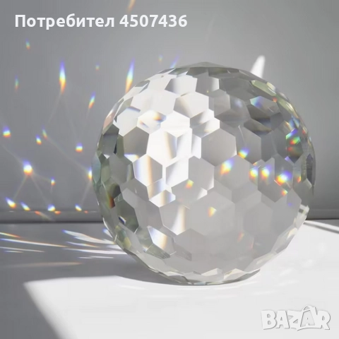 OwnMy 80 мм прозрачна кристална топка с фасетирана Дъга Призма,ловец на слънце, снимка 7 - Декорация за дома - 52858568