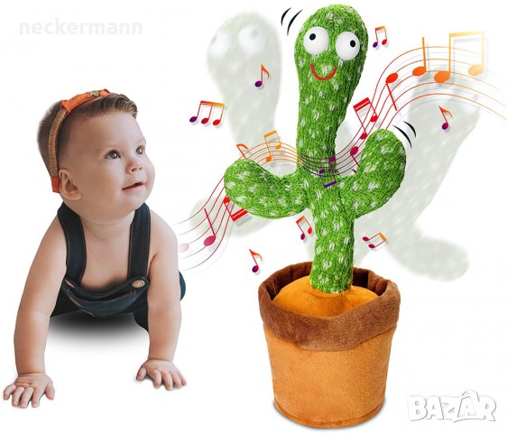 Интерактивна забавна играчка пеещ и танцуващ кактус, снимка 2 - Музикални играчки - 35820567