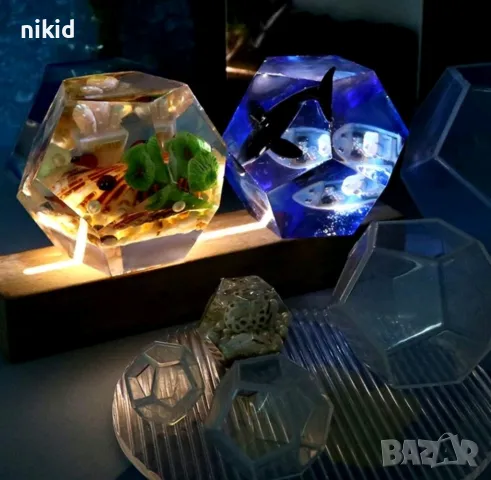 3d Геометрична топка Пентагон сферична силиконов молд форма фондан шоколад гипс смола свещ сапун , снимка 3 - Форми - 48817919