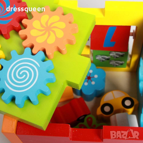 3974 Детско дървено образователно кубче – сортер, снимка 3 - Образователни игри - 44611966