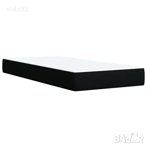 vidaXL Боксспринг легло с матрак, черно, 90x200 см, плат, снимка 9 - Спални и легла - 56146945