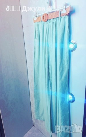 Стилен панталон с широк крачол от 100% варен памук, снимка 9 - Панталони - 51744392