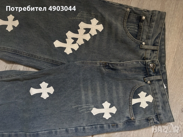 Chrome hearts сини дънки, снимка 2 - Дънки - 56140624