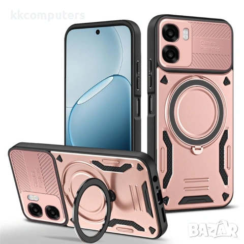Магнитен Калъф за Oppo A6x 5G / A6x 4G - TPU + PC, 360° Въртяща се Стойка, Военна защита, Airbag ъгл, снимка 5 - Калъфи, кейсове - 53564114