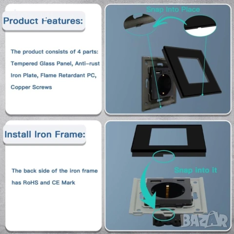 4623 Единичен контакт с вграден USB заряден център, снимка 8 - Други стоки за дома - 53822622
