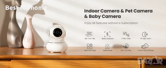 LItokam Wifi въртящи се камери- 2 бр. 2K, снимка 7 - IP камери - 47508825