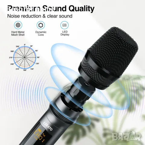 Професионални микрофони LEKATO K380S 2.4G безжичен комплект, снимка 4 - Микрофони - 48477231