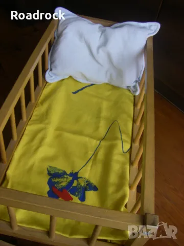 Дървено креватче люлка за кукли, снимка 5 - Кукли - 49425894