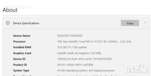 Бизнес лаптоп HP Probook с 4-ядрен Core i5-1135G7 и 14'' FHD 256 GB SSD 16GB Windows 11, снимка 7 - Лаптопи за работа - 50333111