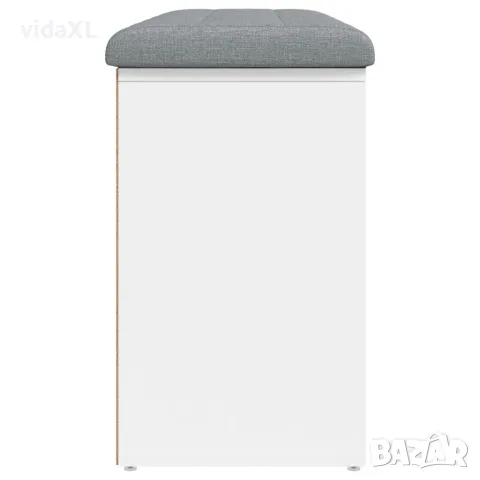 vidaXL Пейка за обувки, бяла, 102x32x50 см, инженерно дърво, снимка 6 - Маси - 56148081