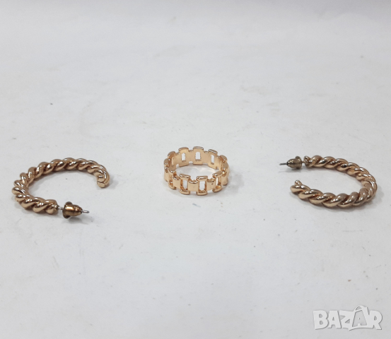 Пръстен и обеци, позлатени(8.3)