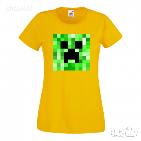 Дамска тениска Creeper Face 2 майнкрафт Minecraft,Игра,Забавление,подарък,Изненада,Рожден Ден., снимка 12 - Тениски - 36520628