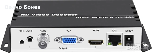 HD Video Decoder – HDMI + VGA изход, LAN, H.265/H.264, снимка 2 - Други - 53342402
