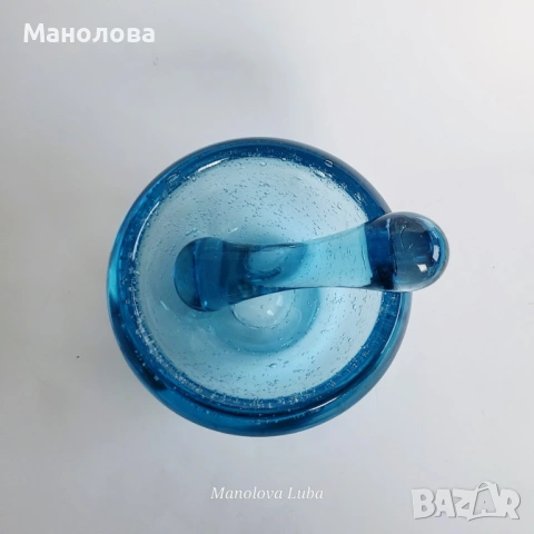 Колекционерско винтидж хаванче с чукало La Verrerie de Biot., снимка 5 - Други ценни предмети - 53868091