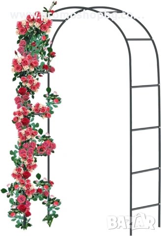 Арка за цветя, за градина 235 х 135 х 38 см, Тъмно зелена