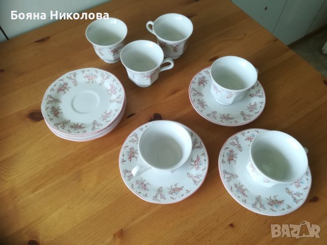 Порцеланов комплект чаши с чинийки за чай/кафе, снимка 4 - Сервизи - 41731226