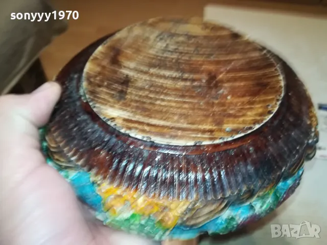 ГОЛЯМ МАСИВЕН РЕЛЕФЕН ПЕПЕЛНИК С ЯПОНСКИ МОТИВИ-ВНОС SWISS 1101251957, снимка 8 - Антикварни и старинни предмети - 48644730