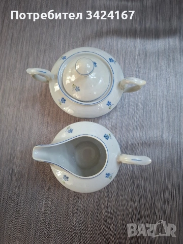 Захарница, латиера и чайник от порцелан , снимка 2 - Сервизи - 53748054