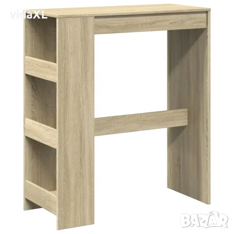 vidaXL Бар маса с рафтове, дъб сонома, 90x40x103,5 см, инженерно дърво
