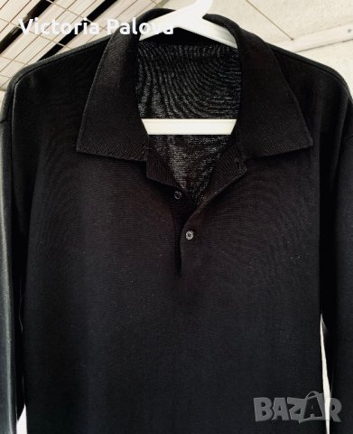 Черна блуза с копчета копринен трикотаж Германия, снимка 11 - Блузи - 44457864