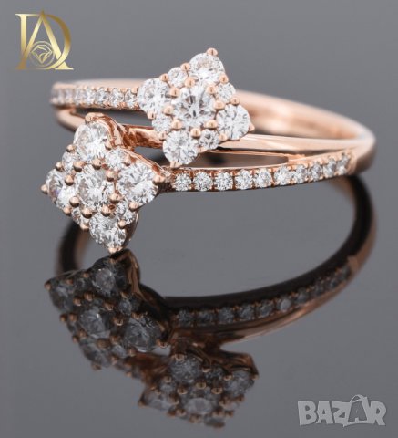 Нов Златен Пръстен с 0.69кт Естествени Брилянти , снимка 3 - Пръстени - 40059992