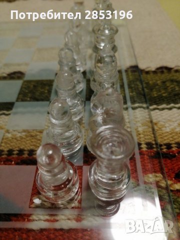Стъклен шах от 90-те, 20х20 , снимка 7 - Шах и табла - 39270874