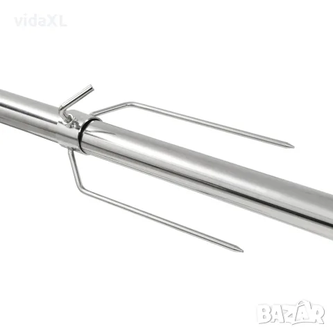 vidaXL Шиш за чеверме с мотор, неръждаема стомана, 207x45x81 см, снимка 2 - Барбекюта - 56147632