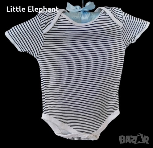 Боди с къс ръкав за 18-24 мес момченце,малко и голямо райе,Англия/ново