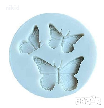 3 вида пеперуди пеперуда отворена затворена силиконов молд фондан , снимка 3 - Форми - 36239163