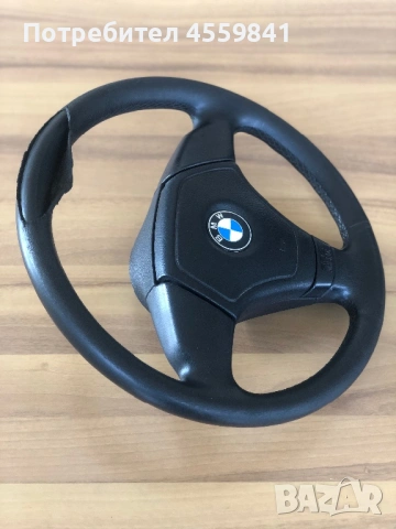Кожен спортен волан BMW E46 + Въздушна възглавница Airbag  нуждае се от претапициране, снимка 4 - Части - 53624537