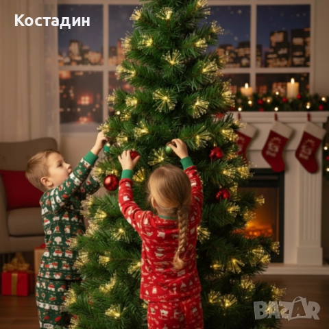 Коледна елха с вградени светлини - магията на Коледа - 150см, снимка 3 - Други - 52448956