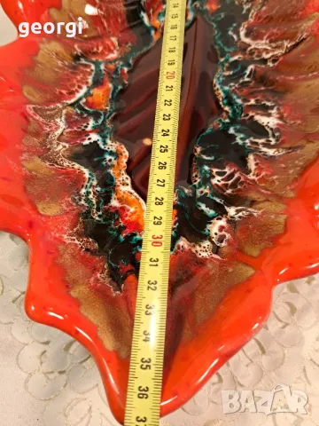 френско керамично плато листо Vallauris  6/5, снимка 6 - Декорация за дома - 49318267