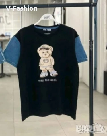 Тениска с деним , снимка 3 - Тениски - 50886688