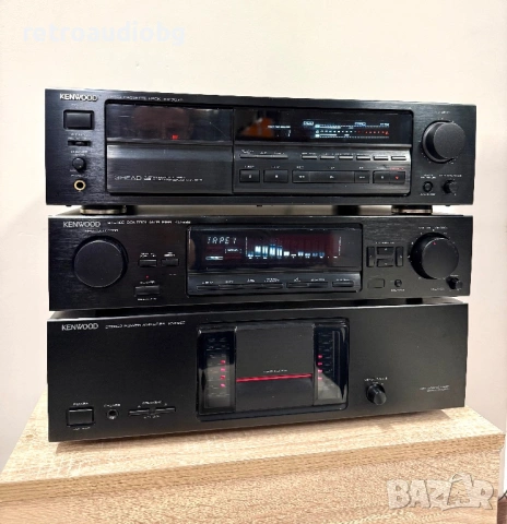 🔉Ретро аудио сет KENWOOD - крайно стъпало KM-992 + предусилвател KT-992 + триглав дек KX-7030🔉