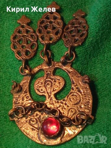 СТАРИННА ВЪЗРОЖДЕНСКА АЖУРНА БОРНЗОВА ОРНАМЕНТИРАНА РЕТРО БРОШКА РЯДКА РЪЧНА ИЗРАБОТКА 38671, снимка 18 - Антикварни и старинни предмети - 41622838