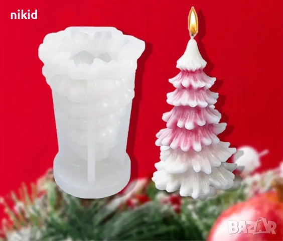 3D сет Коледни Автобус и елха силиконов молд форма фондан шоколад гипс свещ смола декор, снимка 6 - Форми - 52843930