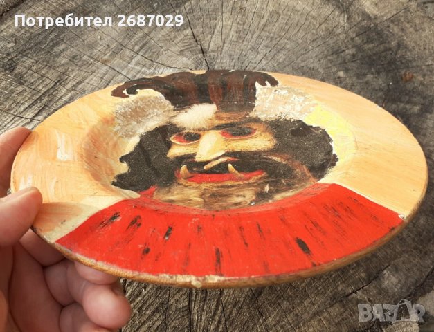 Дракула - рисувана дървена чиния за стена - пано, снимка 2 - Пана - 39454210